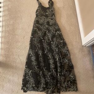 Elegant Black and gold Floral Dress